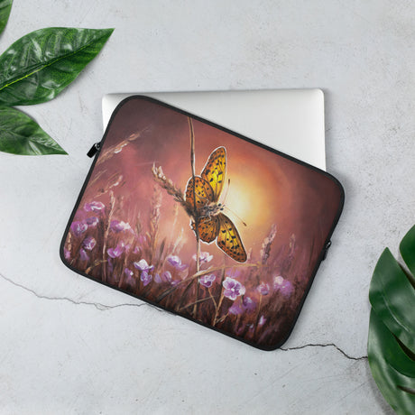 Sonnenuntergang Schmetterling - Laptop-Hülle