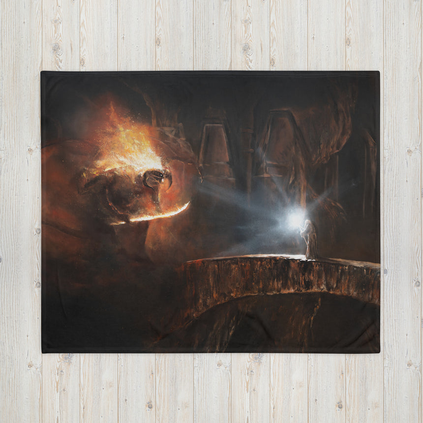 You Can Not Pass - Blanket by Aronja-Art black blanket, fantasy art traditional painting art print, hand painted