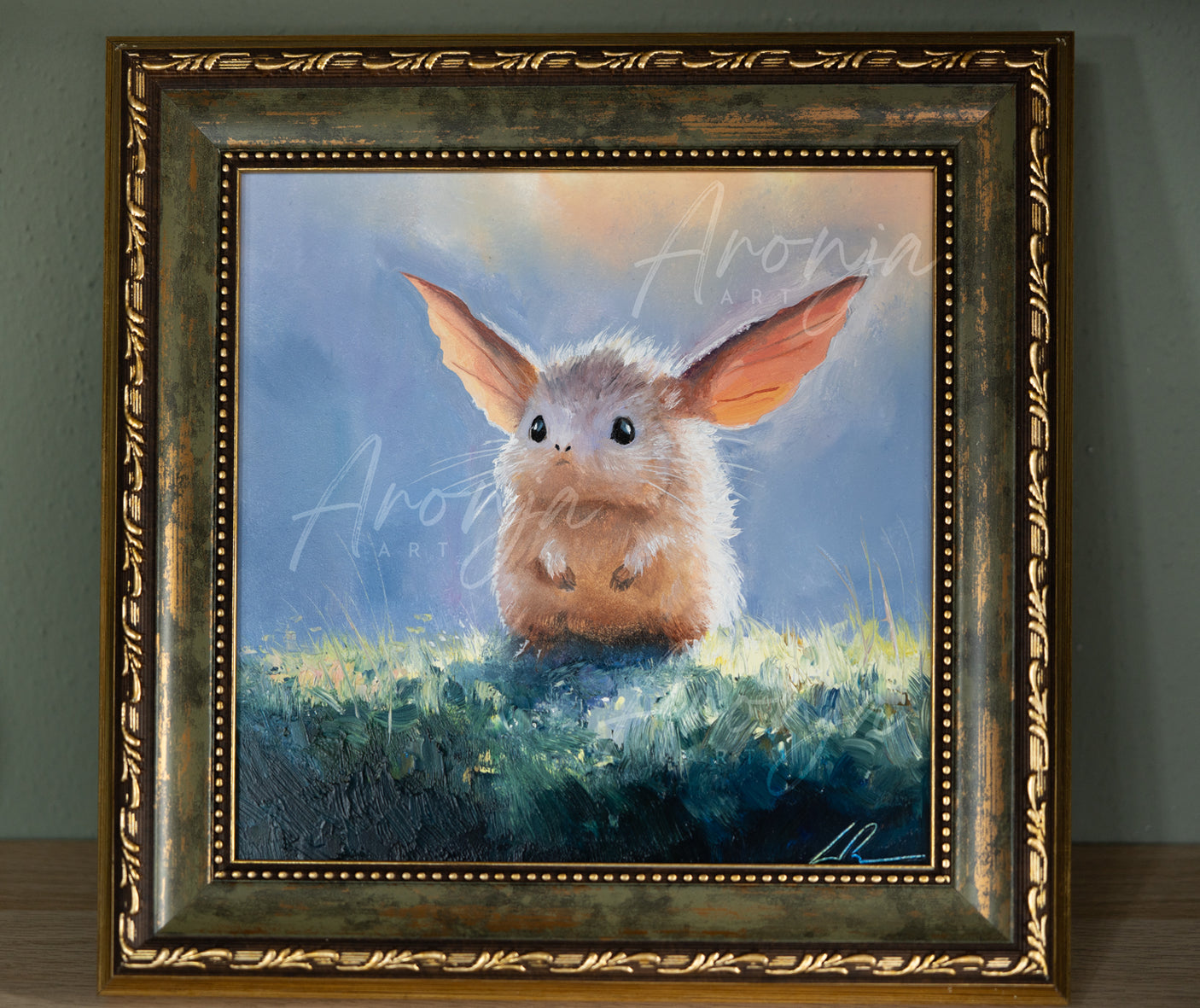 Fluttermouse / Framed Oilpainting / 8x8"