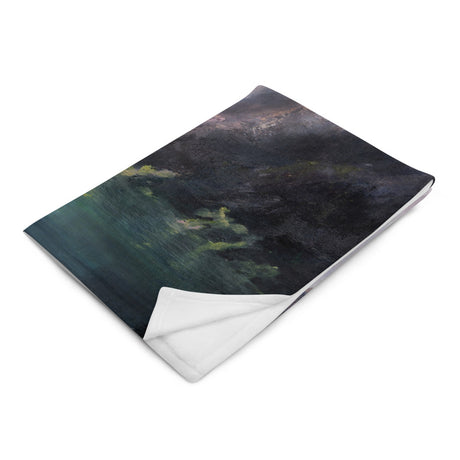 The Pillars Of Kings - Blanket fantasy art dark navy folded blanket with a white backing