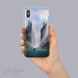 Phone Case - The Pillars Of Kings by Aronja-Art phone case in sky blue with stone pillars fantasy scene