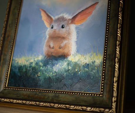Fluttermouse / Framed Oilpainting / 8x8"