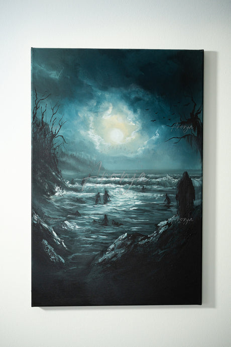 SORCERY Gothic Original Painting "Call Of The Sea" - 60x40cm / Acrylics