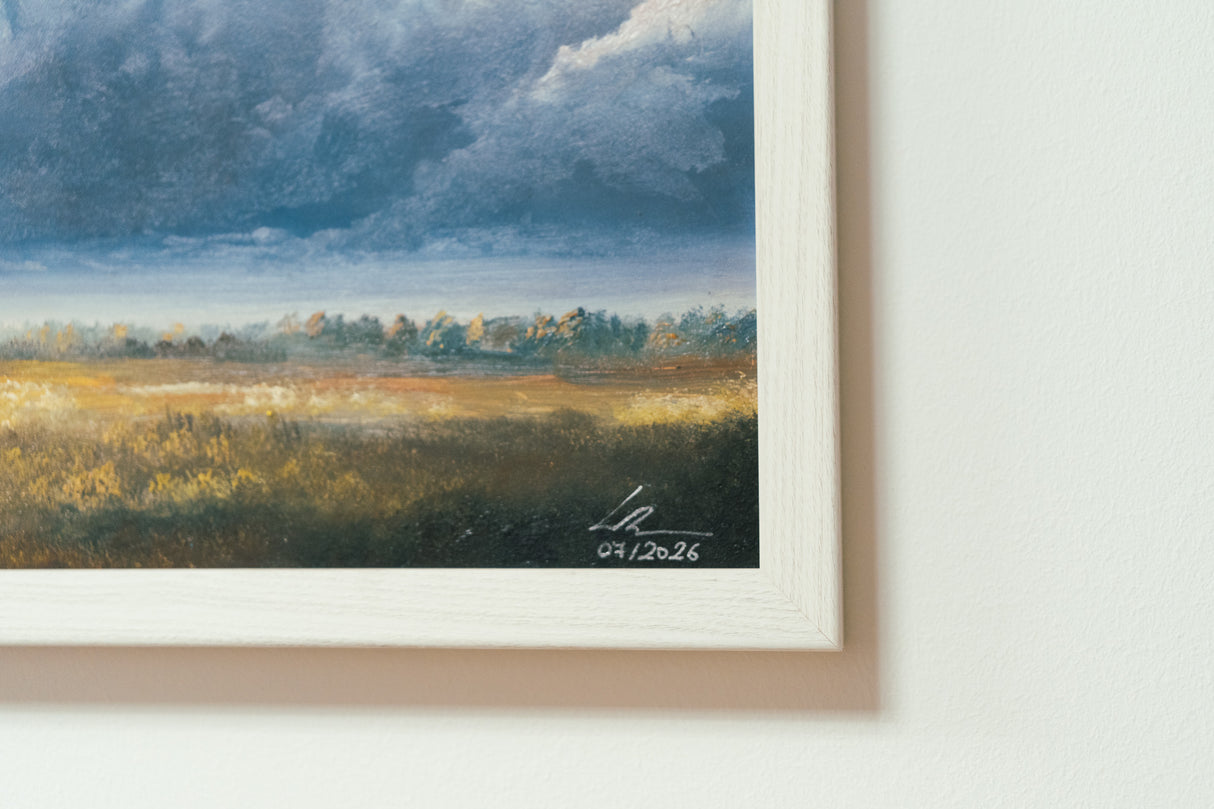Dreams Of Freedom Original Framed Oilpainting by Aronja-Art, landscape oil painting on gesso panel