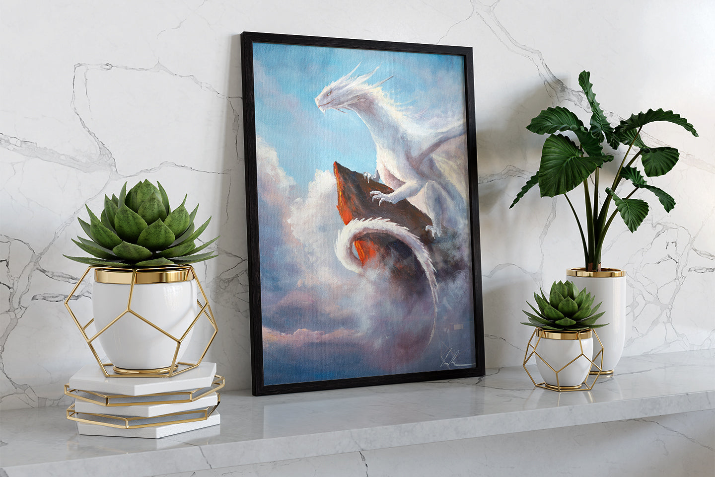 Dragon in Clouds - Print Canvas & Art Print | Aronja-Art