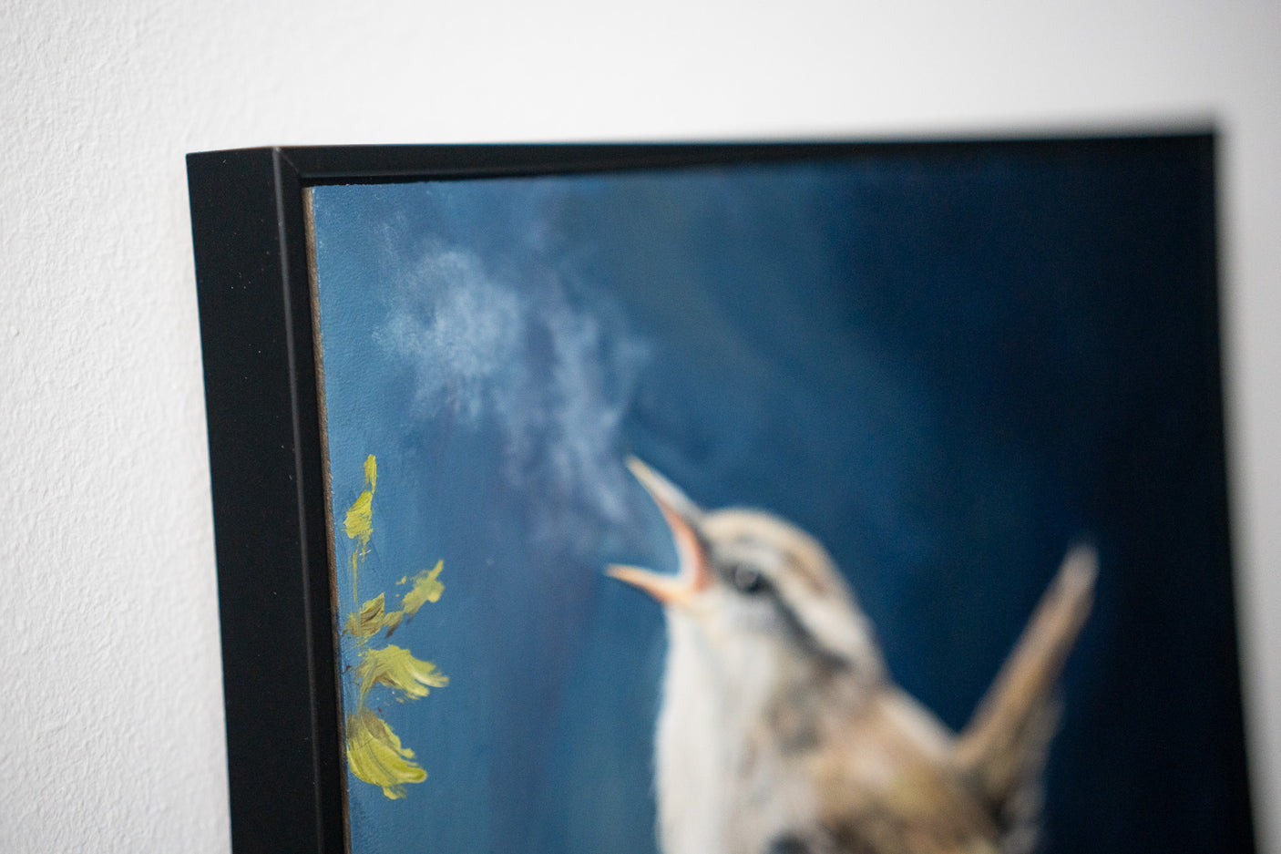 Frosty Melody- Framed Acrylicpainting Aronja-Art fantasy art framed acrylic painting on canvas panel, blue
