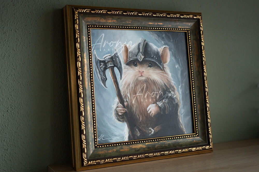 Gimouse / Framed Oilpainting / 8x8"