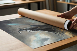 Wizard in the Field (Print) art print in fantasy art and traditional painting style—hand-painted original art on canvas roll