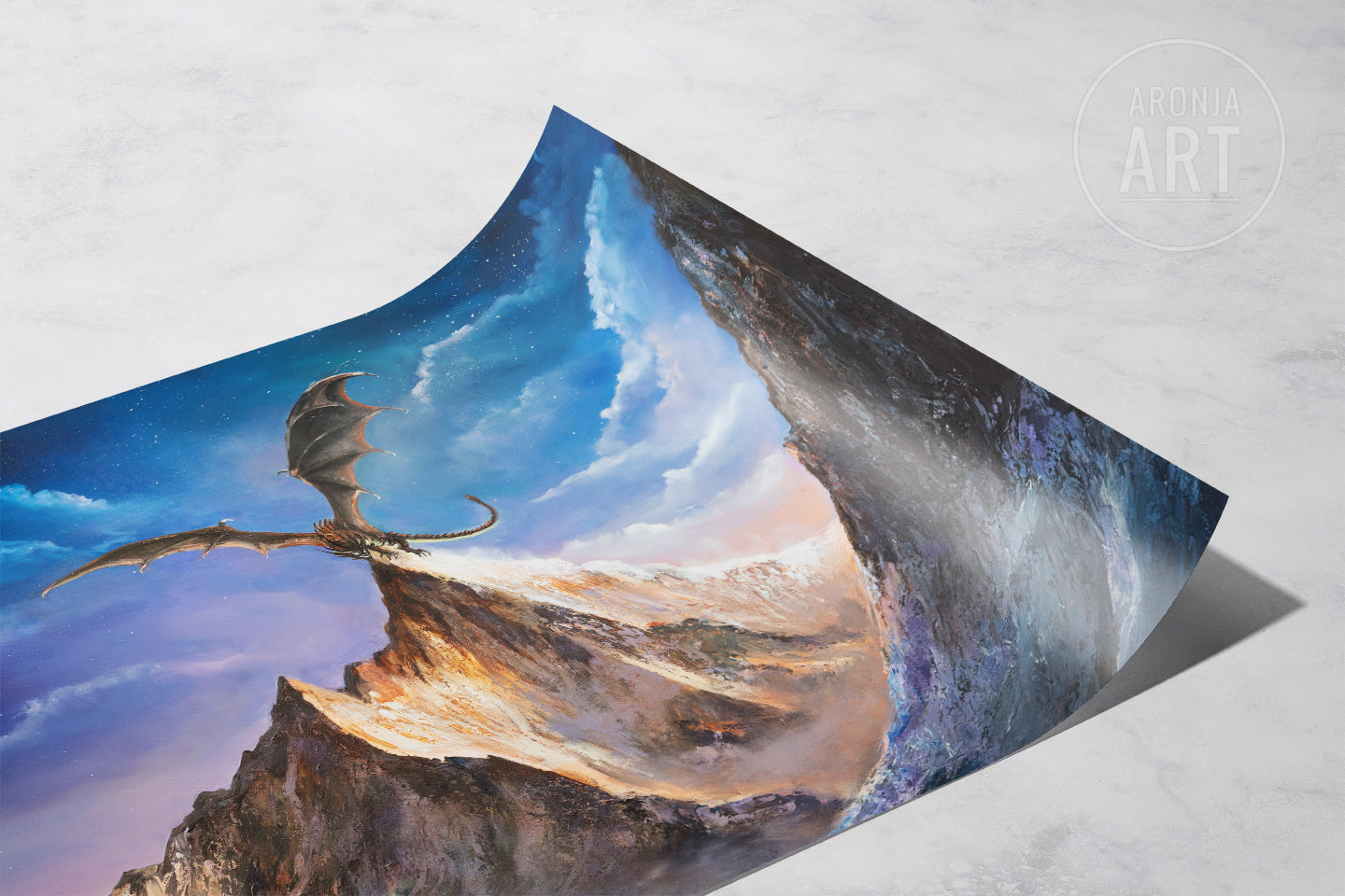 ペン画　30x40cm Lord of the Mountains (Print) – Aronja-Art