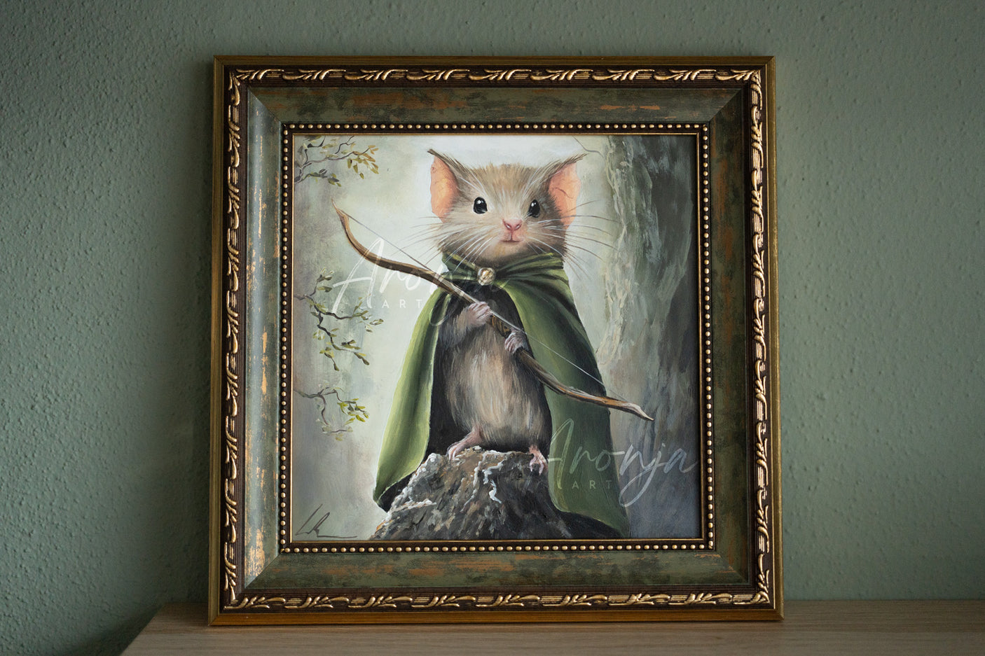 Legomouse / Framed Acrylicpainting / 8x8"