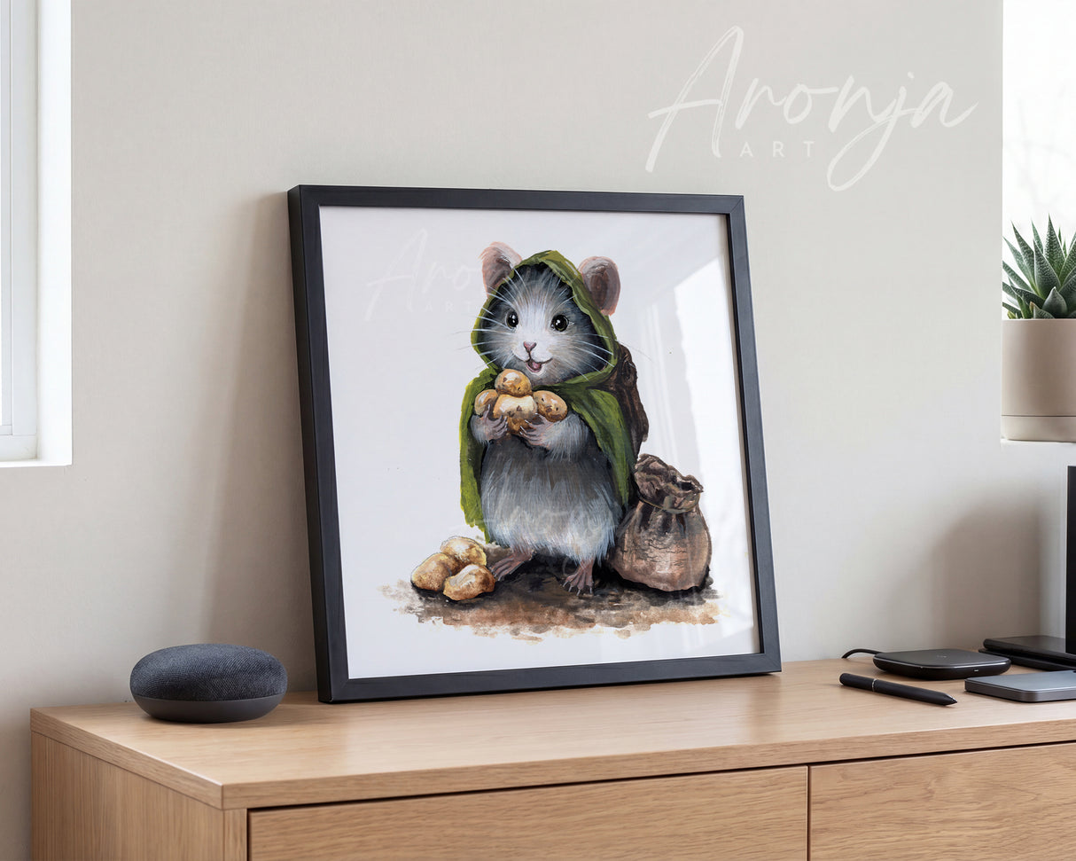 Mousewise with Potatoes - (Square Print)