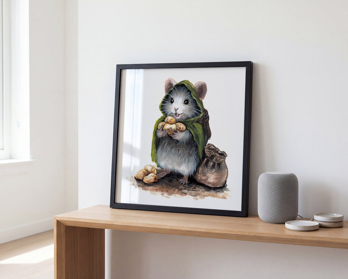Mousewise with Potatoes - (Square Print)