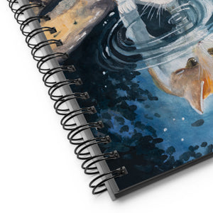 Reflections- Spiral notebook Aronja-Art wire bound dotted notebook blue and white soft touch cover