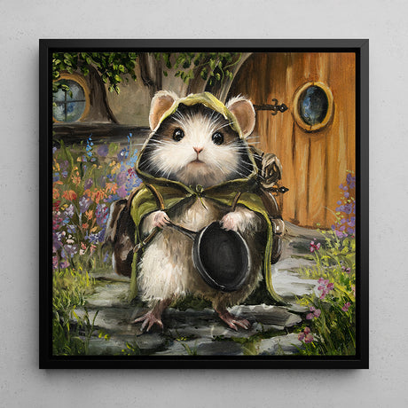 Mousewise square print by Aronja-Art framed poster with wooden pine frame and plexiglass protection