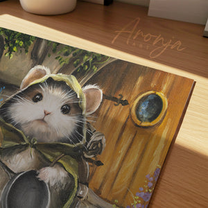 Mousewise Square Print by Aronja-Art, framed poster with pine wood frame and plexiglass protection