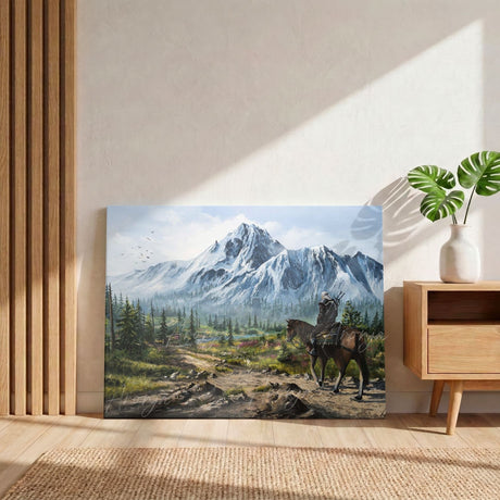 Skellige (Print) Gelato gaming inspired art print with blue mountain fantasy scene