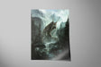 Ten Tonne Slug - Sorcery TCG Print features a hand-painted, fantasy gaming art scene of a colossal slug-like creature in a misty, mythical landscape by a flowing river, inspired by traditional fantasy artists.