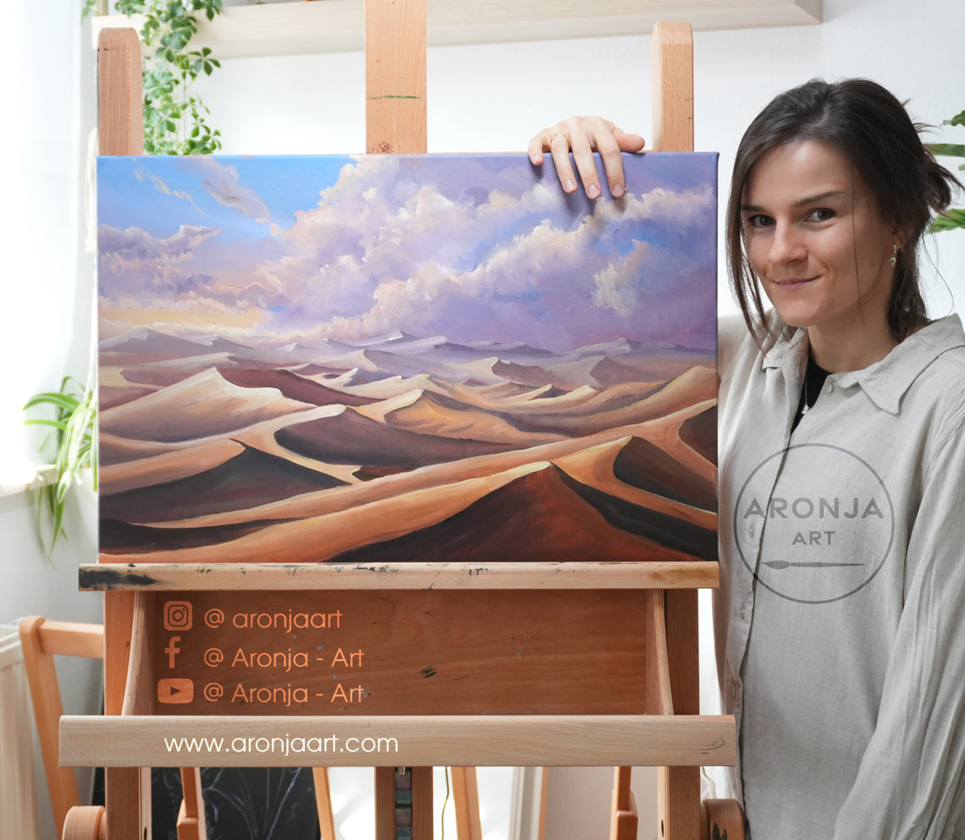 SORCERY Gothic Original Painting "Vast Desert" - 60x40cm / Acrylics, a hand-painted fantasy landscape by an acrylic paintings artist, showcasing mythical desert dunes under a dramatic sky, inspired by gaming art and nature. Fantasy Landscapes, Dragons, Creatures and gaming art